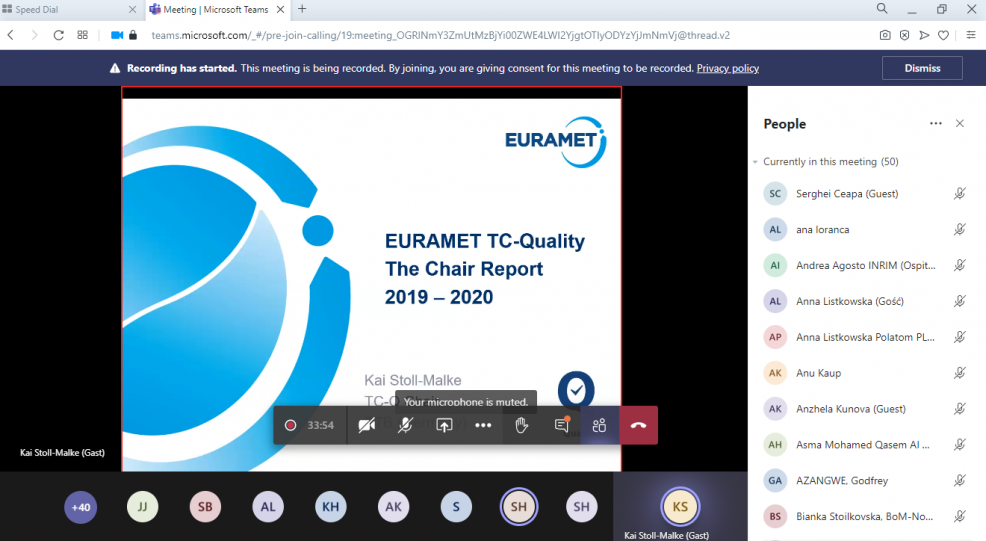 INM la ședința Comitetului Tehnic pe Calitate al EURAMET