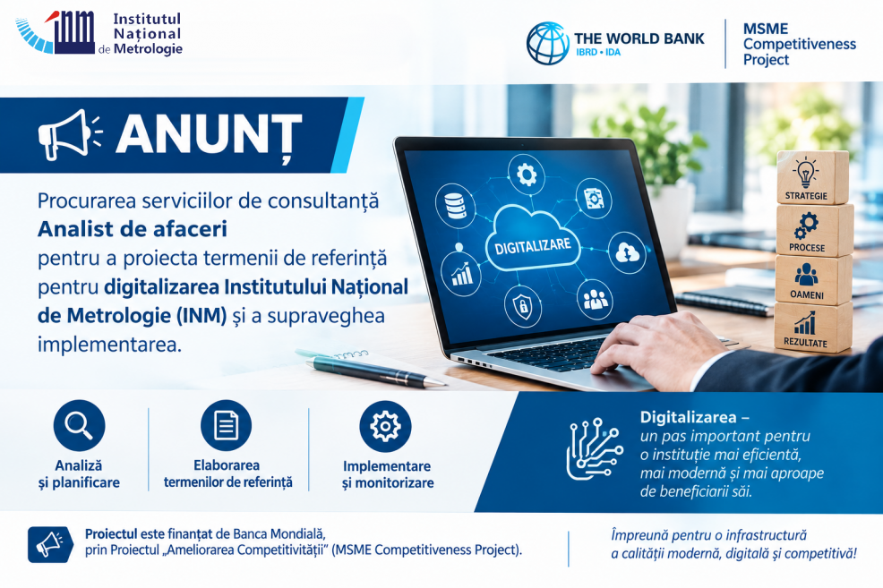  ANUNȚ PRIVIND PROCURAREA SERVICIILOR DE CONSULTANȚĂ