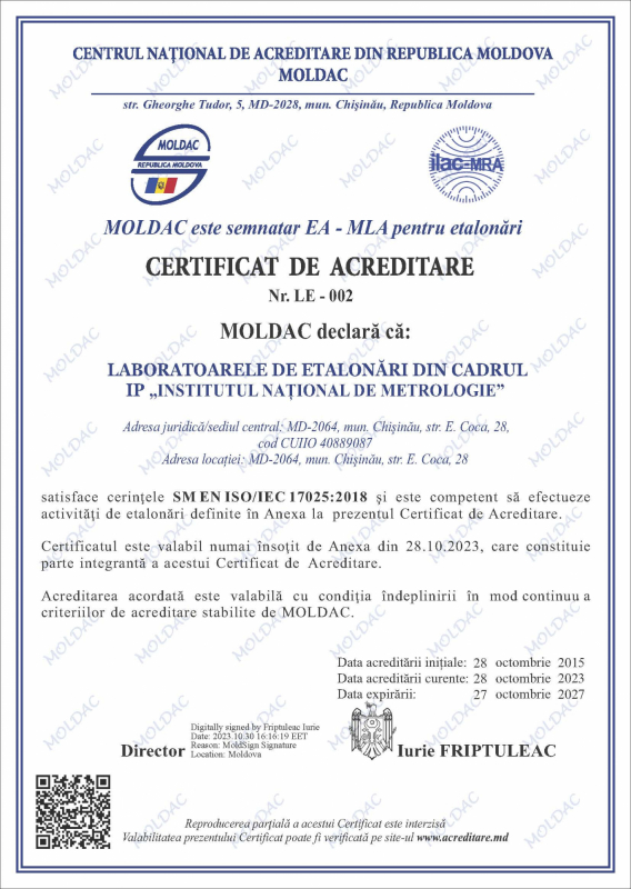 Obținerea certificatul de acreditare în rezultatul procesului de evaluare a laboratoarelor INM